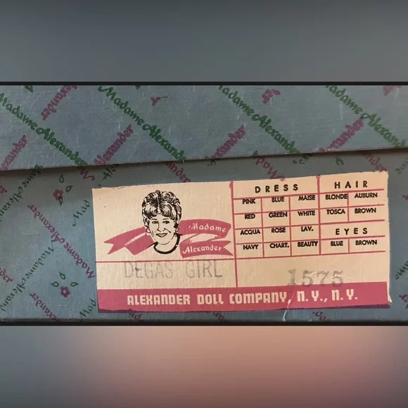 Vintage Degas Girl by Madame Alexander - #1575 Fine Art Series - New In Box - Picture 4 of 4